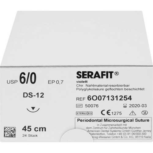 SERAFIT 24 stk fiolett USP 6/0, 0,5 m DS-12
