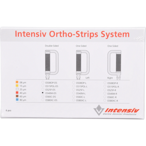 Ortho-Strips Double Sided 6 stykker, diamantbelagt på begge sider, rød fin, 40 µm