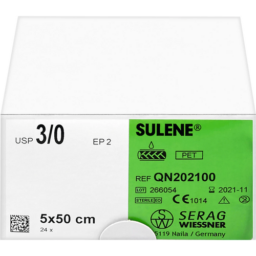 SULENE 24 nåler grønn, 5 x 50 cm, størrelse 3/0