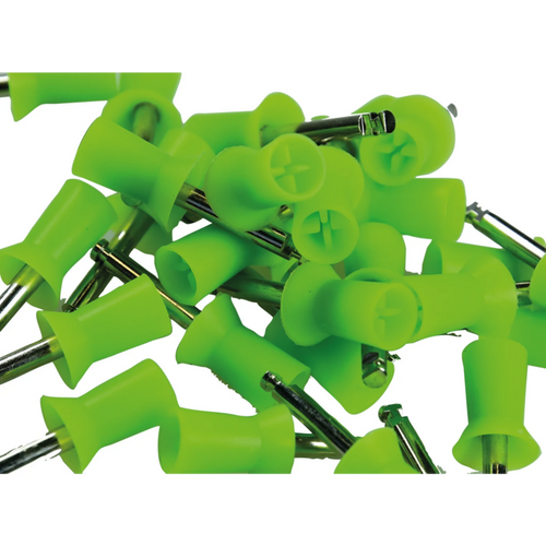 Fargede pussekopper 30 stk. lysegrønne lamellformede, hard gummi, latch type