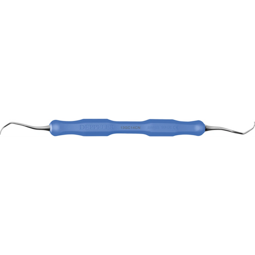 DEPPELER Gracey curette Starr stk. fasong 13/14 Rigid, CN-håndtak, blå