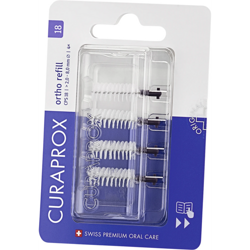 CURAPROX CPS ortho refill-4 CPS 18 børster, fiolett, 2-8 mm