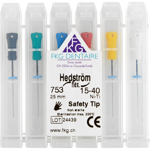 Hedstrøm file NiTi SMG assortert 6 stk. 25 mm ISO 015-040