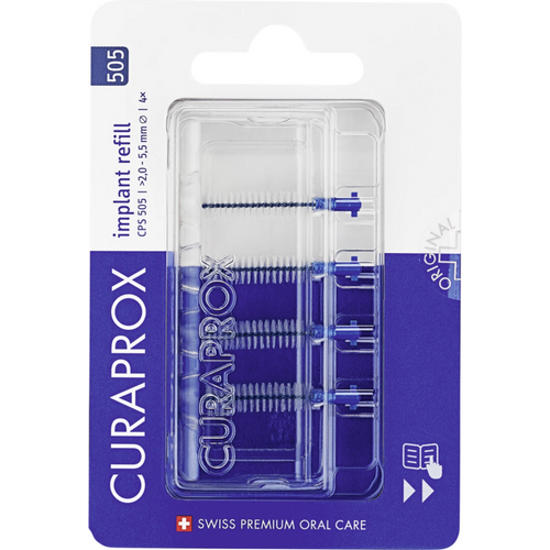 CURAPROX CPS soft implant refill-pakke 4 stk CPS 505, blå, 2-5,5 mm
