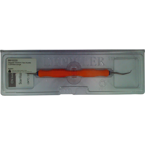 DEPPELER titanium implant curettes stk. CN-håndtak, oransje