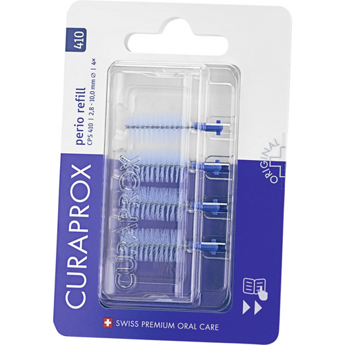 CURAPROX CPS perio refillpakning 4 stk. 410 blå, 2,8-10 mm