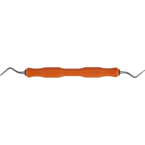 DEPPELER titanium implant curette stk. fasong 11, CN-skaft, oransje
