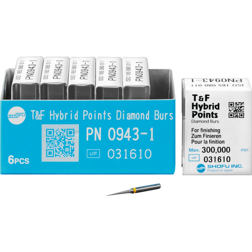 T&F Hybrid Points FG 925 6 stk. gul ultrafin, FG, fasong LT2, 8 mm, ISO 011