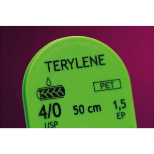 TERYLENE 24 nåler grønn, 50 cm, DS-25, størrelse 4/0