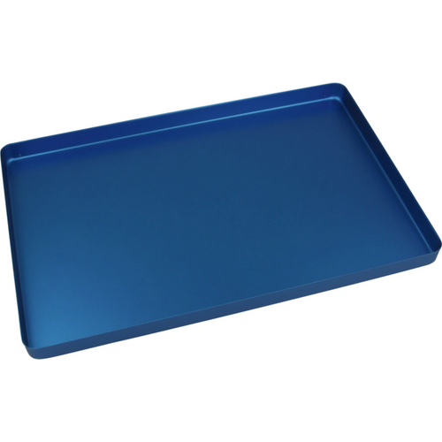 Norm tray aluminum stk. bunn uten perforering blå, 18 x 28 cm