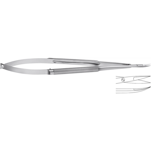 Mikrosaks stk. 11-711-18-07, buet, spiss, rundt håndtak, 180 mm