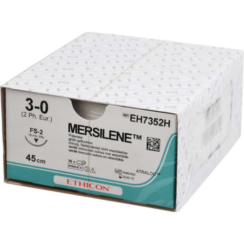 MERSILENE 36 stk grønn, 45 cm, FS2, USP 3-0, tykkelse 2
