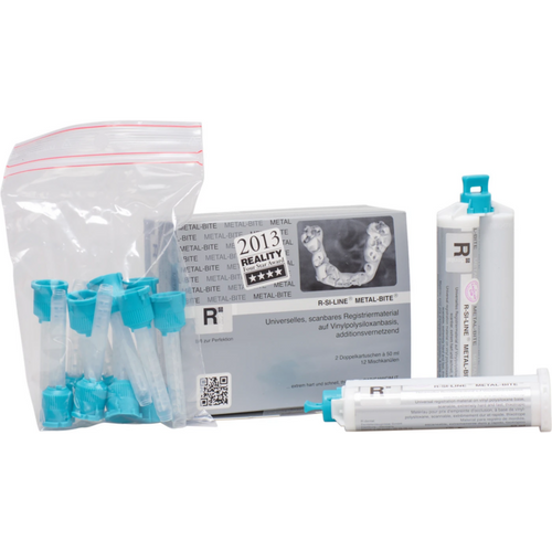 R-SI-LINE METAL-BITE 2 x 50 ml dobbelpatron grå, 12 blandespisser SXN