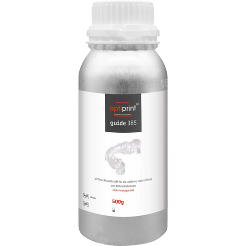 optiprint® guide Bottle 0.5 kg 385 nm, clear-transparent