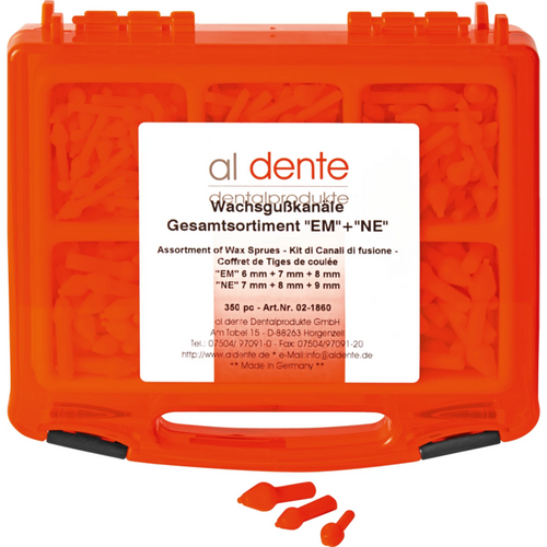 Cast sticks Assortment 350 pieces EM 6, 7, 8 mm, NEM 7, 8, 9 mm