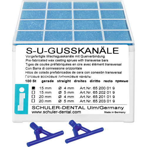 S-U cast channels Pack of 100 pieces straight, 15 mm, Ø 4 mm