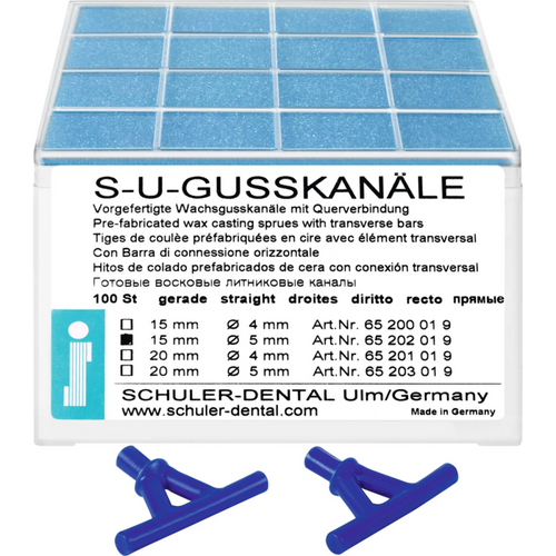 S-U cast channels Pack of 100 pieces straight, 15 mm, Ø 5 mm