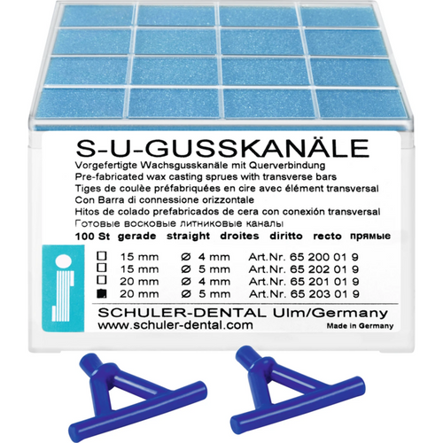S-U cast channels Pack of 100 pieces straight, 20 mm, Ø 5 mm
