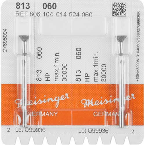 Diamonds 813 Pack of 2 blue medium, HP, Figure 014 inverted cone, 3 mm, ISO 060