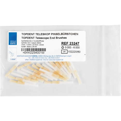 TOPDENT telescopic brushes Pack of 20 synthetic bristles in plastic sleeve, HP