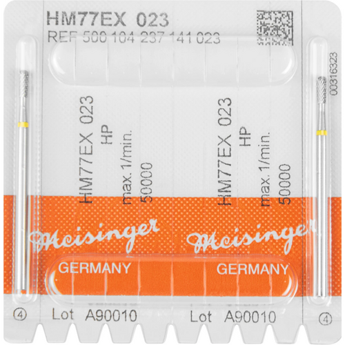 Carbide milling cutter EX Pack of 2 cross serrated, yellow extra fine, HP, figure 237, 5.5 mm, ISO 023