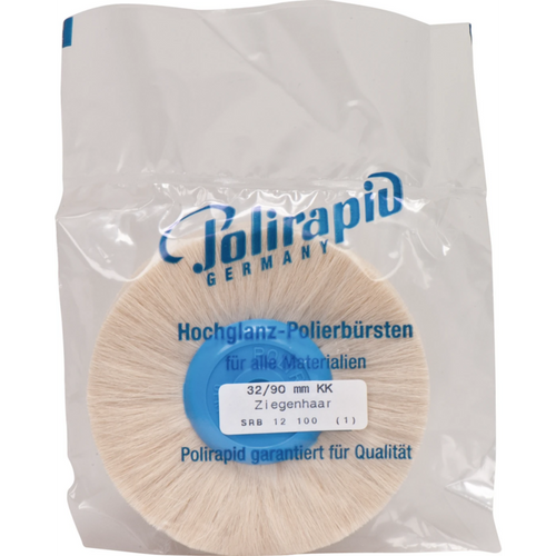 Round brush goat hair piece with plastic core, goat hair white soft, Ø 90 mm, S: approx. 12 mm