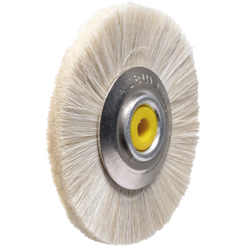 Polishing brushes piece metal core and plastic center, goat hair, white, 23/Ø 49 mm soft