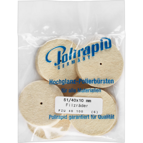 Felt wheels Pack of 12 pieces unmounted, felt, figure wheel, Ø 40 mm, S: 10 mm