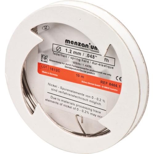 MENZANIUM® coil wire Laboratory roll 10 m spring-hard = 1,800-2,000 N/sqmm, 1.2 mm