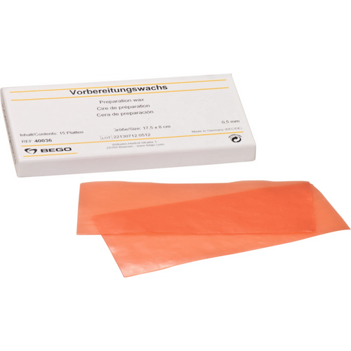 Preparation wax Pack of 15 pieces red, thickness 0.5 mm