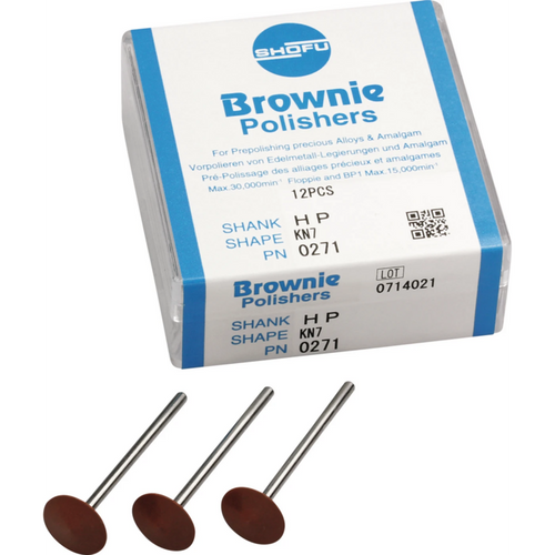 Silicone polisher Pack of 12 pieces brown, HP, figure KN7, ISO 125