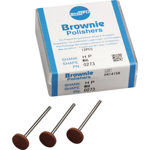 Silicone polisher Pack of 12 pieces brown, HP, figure WH6, ISO 120