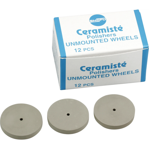 Ceramisté Pack of 12 pieces unmounted, white ultra II, standard, figure wheel, ISO 220
