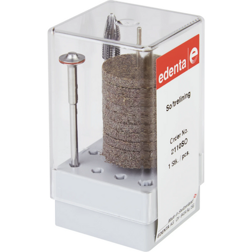 Softrelining Polisher Set Kit 10 disks unmounted ISO 220, 1 milling cutter ground 75 ISO 060, 1 screw mandrel ISO 080