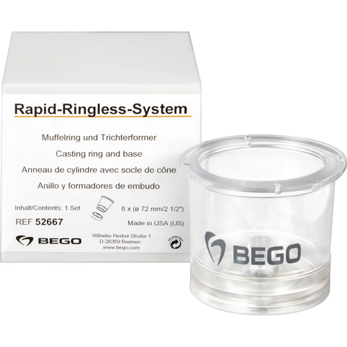 Rapid ringless muffle system Muffle ring and funnel formerset , size 6 for up to 360 g investment material