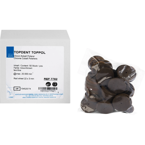 TOPDENT TopPol Co-Cr polisher Pack of 50 pieces fine, wheel 22 x 3 mm