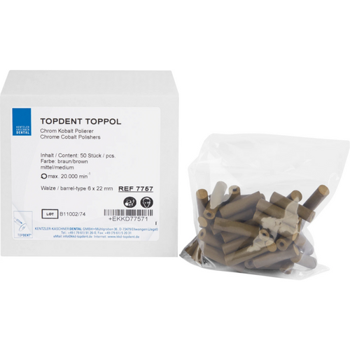 TOPDENT TopPol Co-Cr polisher Pack of 50 pieces medium, roller 6 x 23 mm