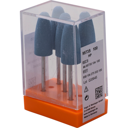 Silicone polisher 9573 Pack of 5 pieces dark blue coarse, HP, figure 273, 24 mm, ISO 100