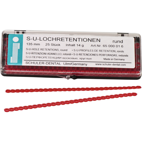 S-U-HOLE RETENTIONS Pack of 25 pieces Length 13.2 cm, round