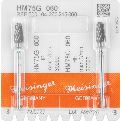 Carbide cutter G Pack of 2 pieces green coarse, HP, figure 260, 12 mm, ISO 060