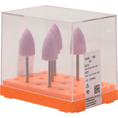 Finishing stones 743S Pack of 5 pieces pink medium, HP, figure 274, 22 mm, ISO 130