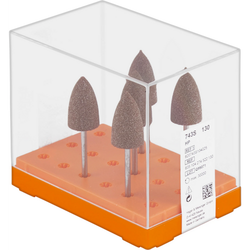 Finishing stones 743S Pack of 5 pieces brown medium, HP, figure 274, 22 mm, ISO 130