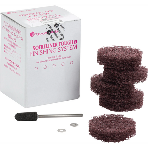 Sofreliner Tough S Finishing Set Set 1 polishing tip black, 5 polishing wheels, 2 washers