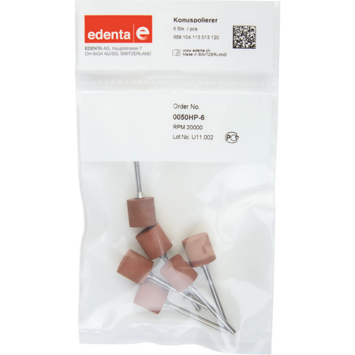 Cone polisher Pack of 6 pieces brown, HP, figure 113, 12 mm, ISO 120