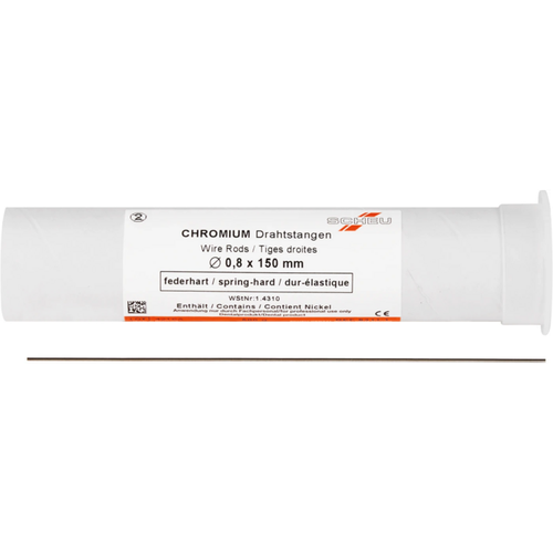 CHROMIUM wire rods Pack 500 g Ø 150 mm, thickness 0.8 mm, spring-hard