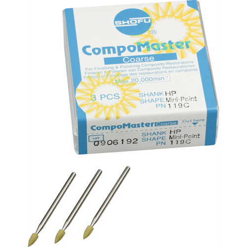 CompoMaster Pack of 3 pieces light yellow, HP yellow/white, figure mini tip, ISO 030