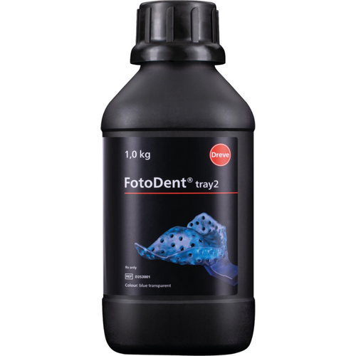 FotoDent® tray2 Bottle 1 kg 385/405 nm, blue-transparent