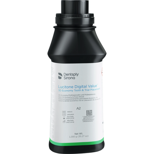 Lucitone Digital Value™ 3D Economy Tooth & Trial Placement Bottle 1 kg A2