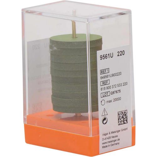 Model casting polisher 9561 Pack of 10 pieces unmounted, green coarse, figure 372, 3 mm, ISO 220