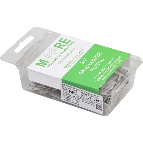 MOORPLASTIC® snap-on-off panes Pack of 200 pieces sand, coarse, Ø 19 mm